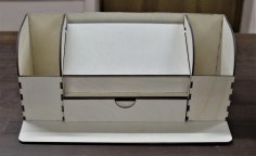 Laserowo wycinany organizer na biurko z szufladą