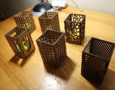 Laser Cut Tea Light Holders Wooden Candle Holder Shadow Boxes Free Vector