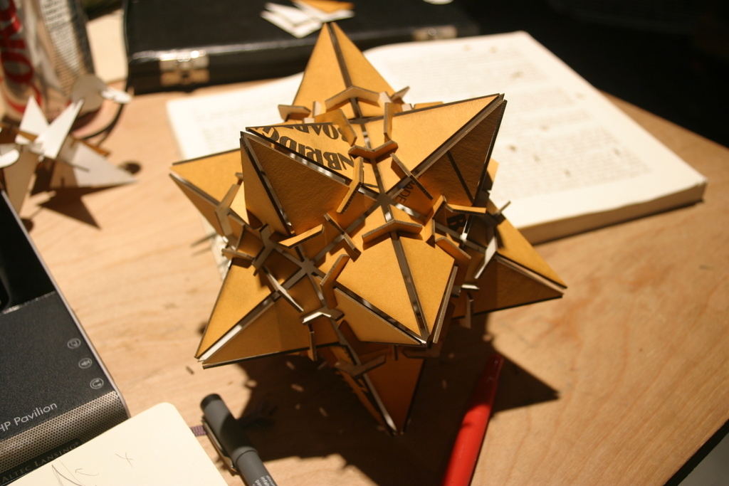 Laser Cut Stellated Dodecahedron Wooden DXF File