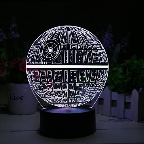 Laser Cut Star Wars Death Star 3D Illusion Lamp Free Vector