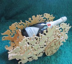 Portabotellas de vino de carruaje decorativo cortado con láser