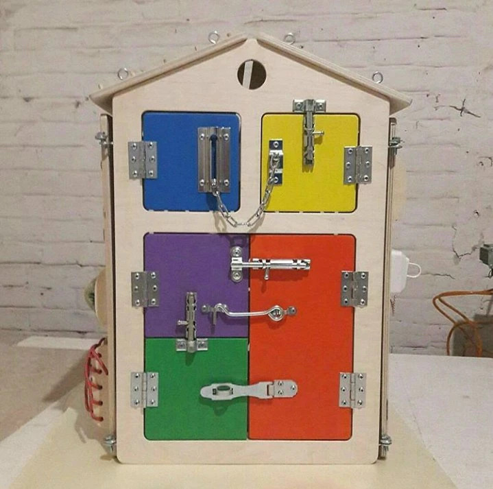 激光切割木制蒙台梭利教育材料锁闩盒婴儿儿童玩具礼物