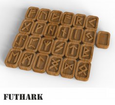 Conjunto de runas de madeira Elder Futhark com corte a laser