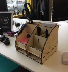 Laserowo wycinany organizer na biurko Stojak na biurko ze sklejki 6mm