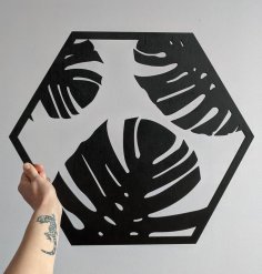 Lasergeschnittene Monstera-Blatt-Wanddekoration