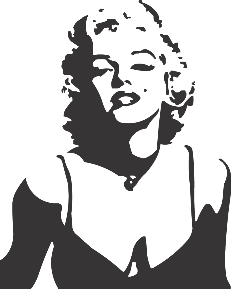Lasergeschnittene Gravur Marilyn Monroe Silhouette