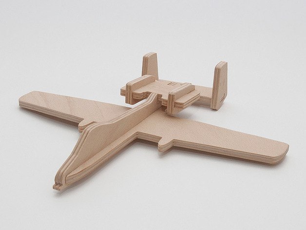 Modello in legno di velivolo A-10 Thunderbolt tagliato al laser
