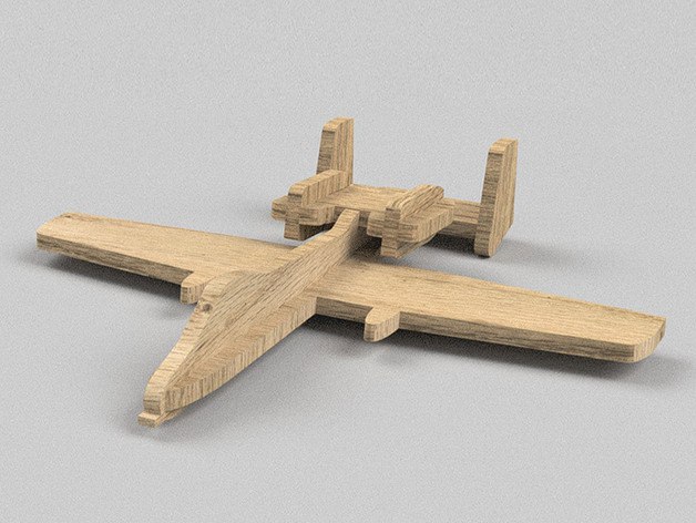 Laser Cut Aircraft A-10 Thunderbolt Wooden Model SVG File