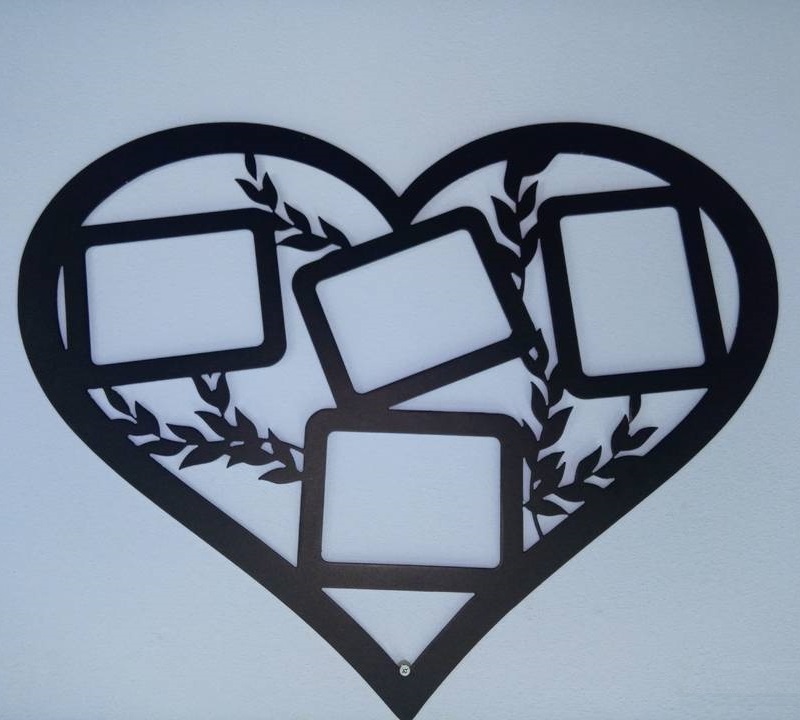 Laser Cut Heart Shaped Multi Picture Frame Hanging Gallery DXF File