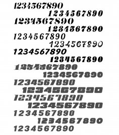 Coleção de números elegantes gravados com corte a laser