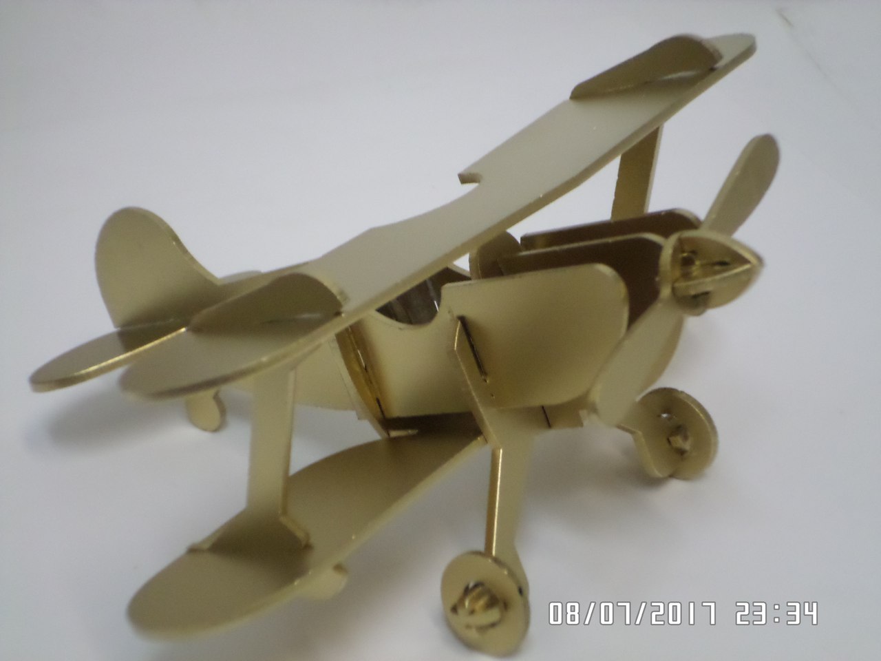 Lazer Kesim Vintage Retro Uçak Çift Kanatlı Uçak Uçak Modeli