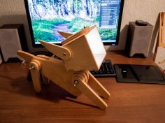 Laser Cut Cute Wooden Dog Design Adjustable Table Lamp Free Vector