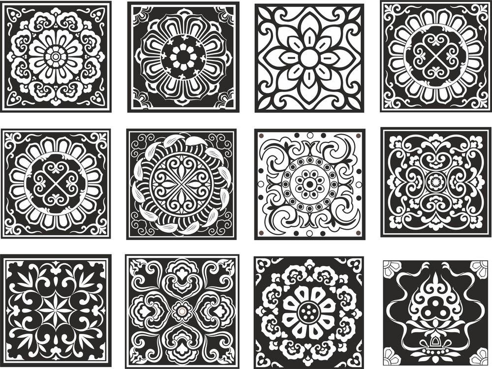 Conjunto de vectores de patrones de diseño chino
