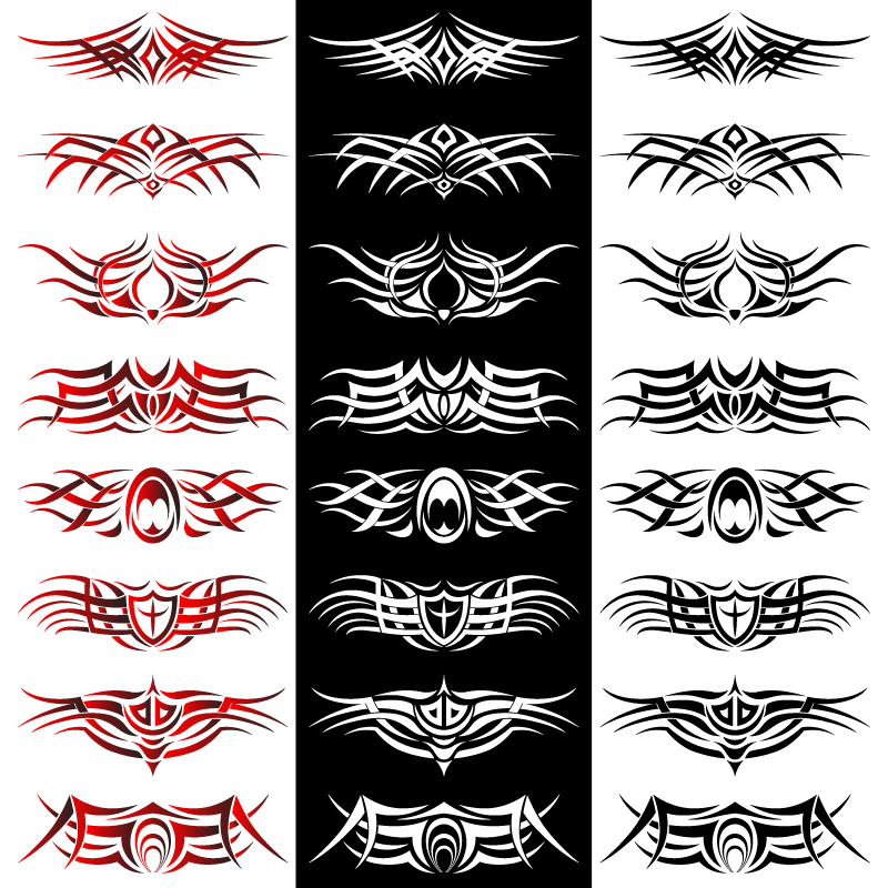 Conjunto de 24 tatuajes tribales