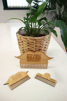 Laser Cut Wooden Beard Combs 3mm MDF PDF File