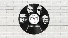 Laser Cut Metallica Wall Clock Free Vector
