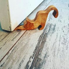 Plantilla de corte CNC de cuña de tope de puerta de madera Cat