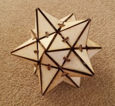 Modello di dodecaedro tagliato al laser