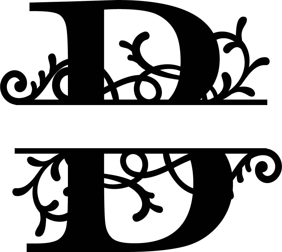 Lettre monogramme fendue B