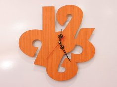Laser Cut Stylish Wooden Wall Clock Free Vector