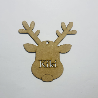 Laser Cut Personalised Reindeer Christmas Decoration Free Vector