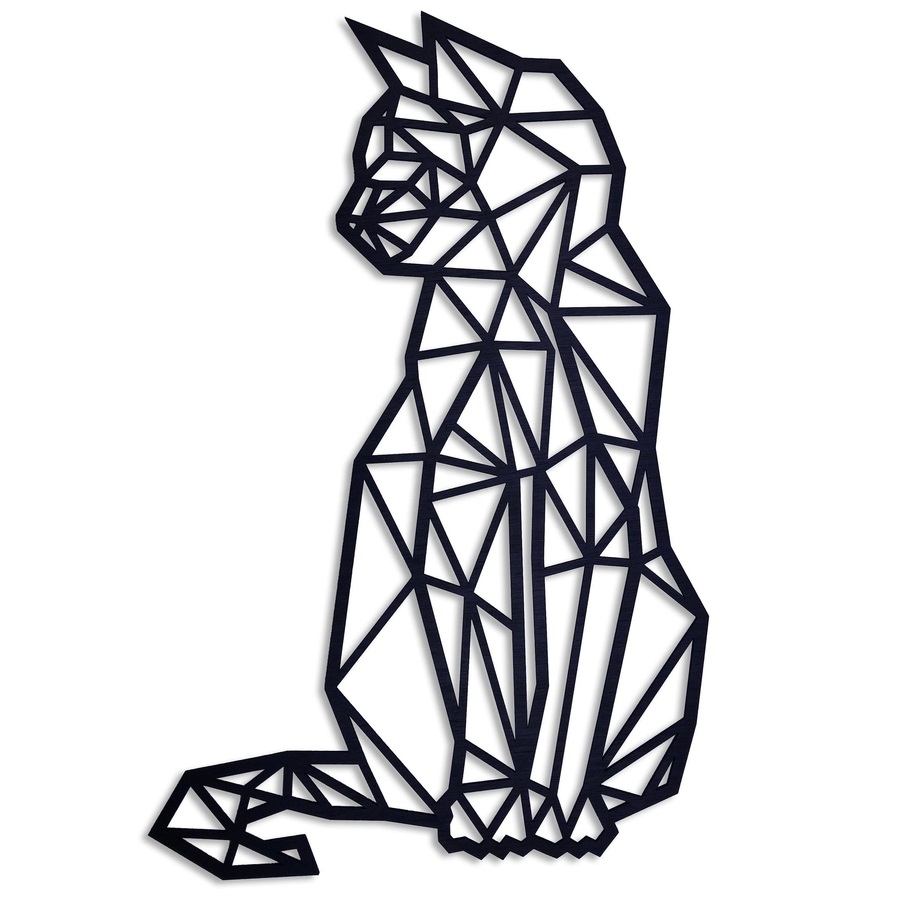Lasergeschnittene geometrische Katzenwandkunst