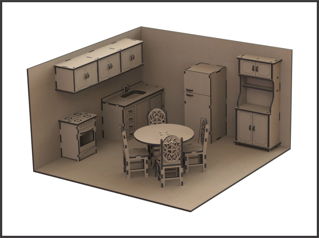 Download Laser Cut Miniature Dollhouse Furniture DXF File Free ...