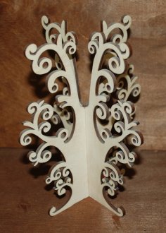Laser Cut Jewelry Tree Stand Earring Necklace Tree Holder Organizer Free Vector