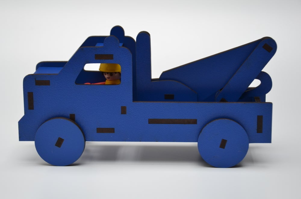 Laser Cut Playmobil Tow Truck Toy For Kids 4mm MDF SVG File