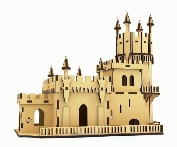 Laser Cut Wooden Castle Free Vector cdr Download - 3axis.co