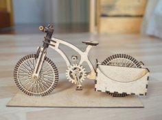 Laser Cut Bike Card Holder Free Vector