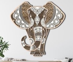 Laser Cut Elephant Multi Layer Mandala SVG File