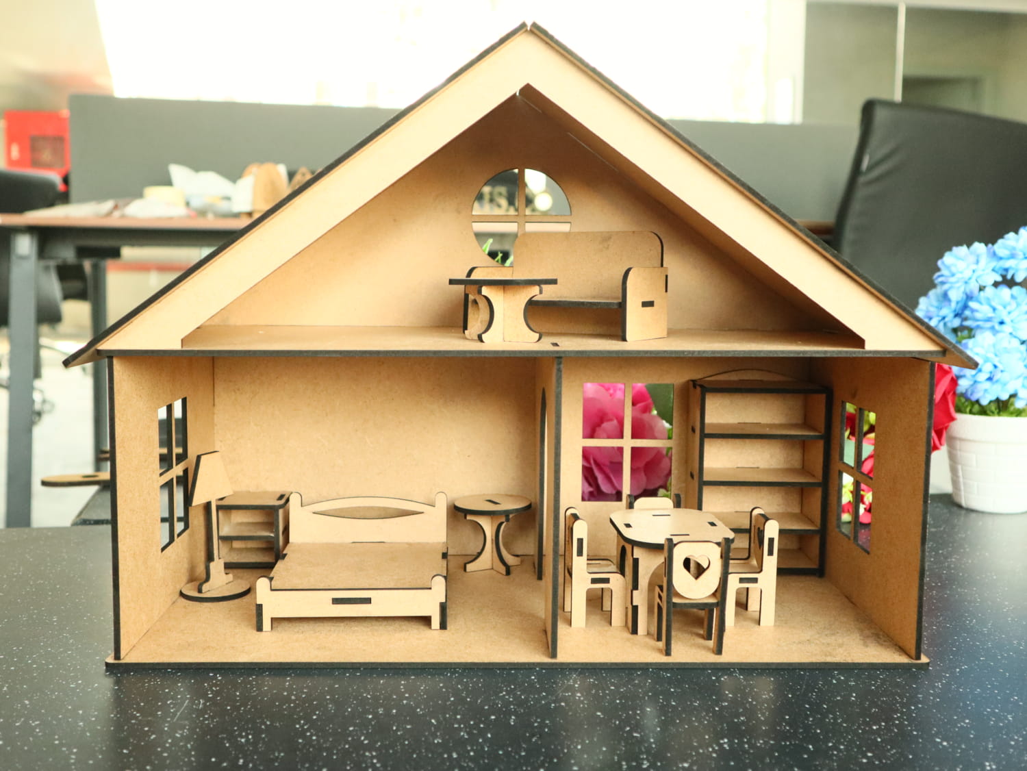 Laser Cut Wooden Dollhouse Template Free Vector