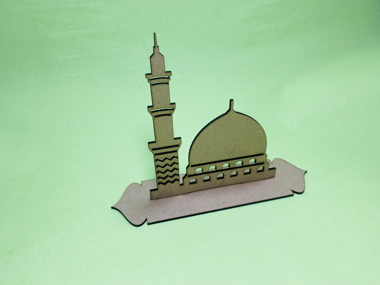 Laser Cut Masjid Nabawi Wooden Islamic Gift Decor Free Vector