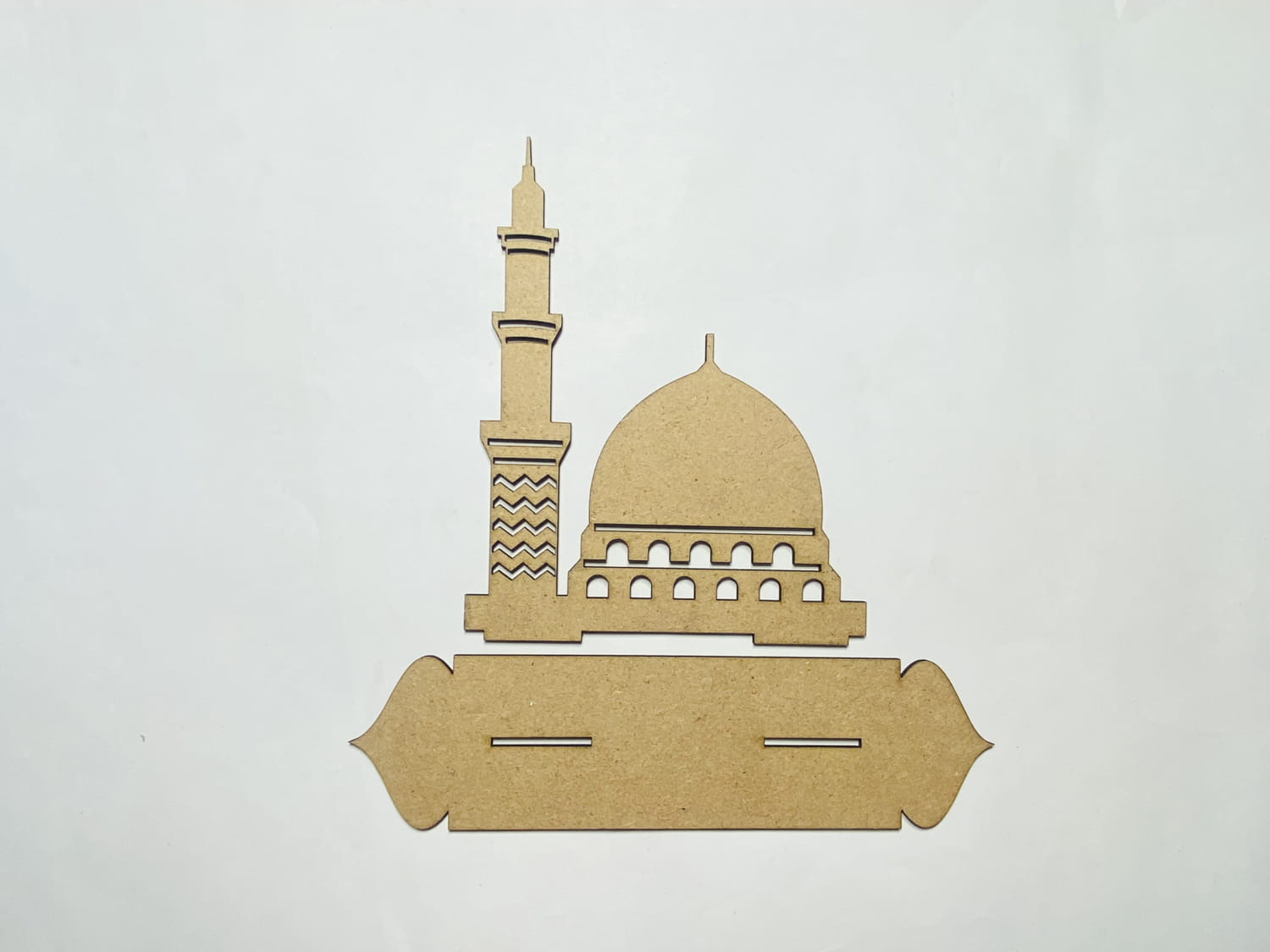 Laser Cut Masjid Nabawi Wooden Islamic Gift Decor Free Vector