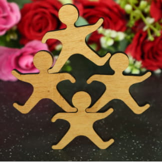 Laser Cut Stacking People Toy Free Vector
