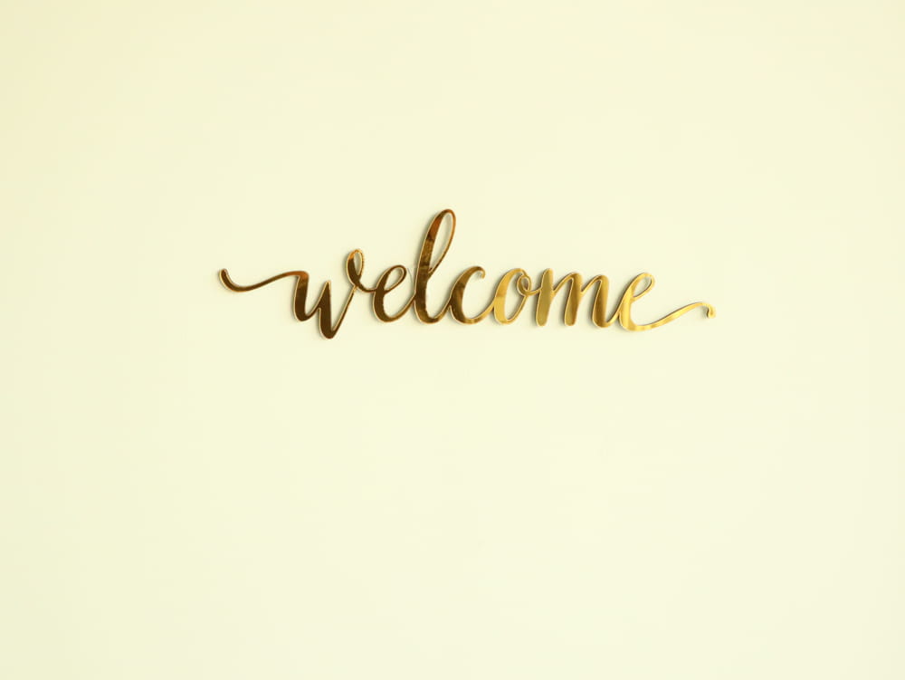 Laser Cut Welcome Script Word Sign Free Vector
