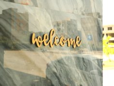 Laser Cut Wood Cutout Welcome Sign Wooden Welcome Wall Decor Free Vector