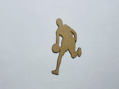 Laser Cut Unfinished Wood Basketball Player Shape Craft Free Vector