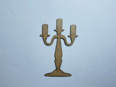 Laser Cut Unfinished Wood Candelabra Cutout Free Vector