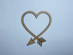 Laser Cut Unfinished Wooden Arrow Heart Cutout Free Vector