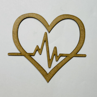 Laser Cut Heart Beat Shape Unfinished Wood Cutout Free Vector