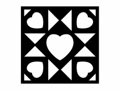 Barn Quilt Hearts dxf File