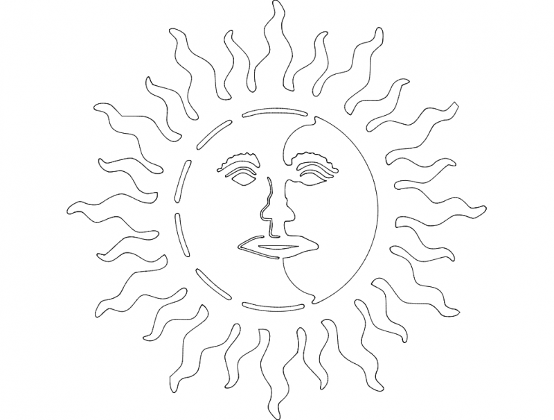 Güneş Ay dxf Dosyası