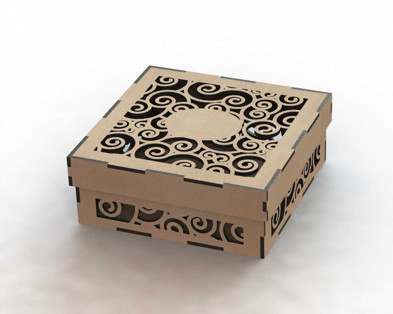 Шаблон деревянной коробки для лазерной резки