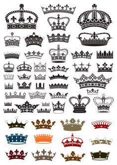 Collection de symboles de silhouette de couronne