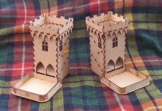 Laser Cut Castle Dice Tower