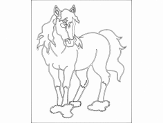 File dxf Pferd (cavallo).