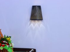 Laser Cut Wood Wall Light Wooden Sconce Lamp Free Vector