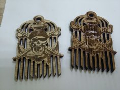 Laser Cut Pirate Beard Comb Free Vector